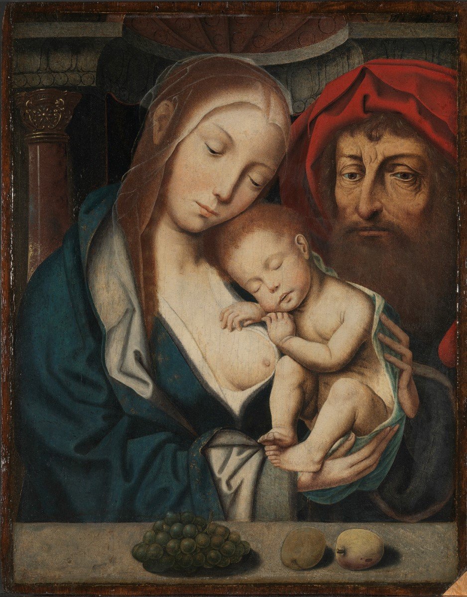 The Virgin Mary with baby Jesus and Joseph.