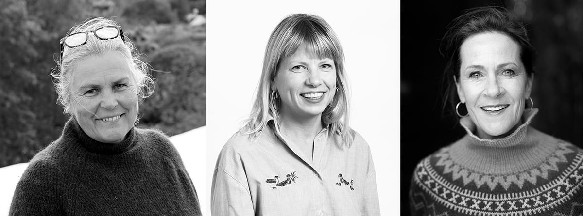 Fra venstre: arkitekt Beate Hølmebakk, avdelingsdirektør samling Stina Högkvist, forfatter Vigdis Hjorth.