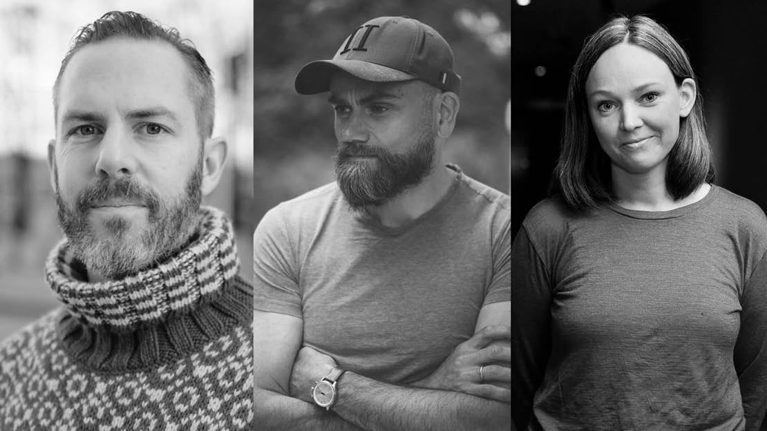 Tre portrettfoto i sorthvitt
