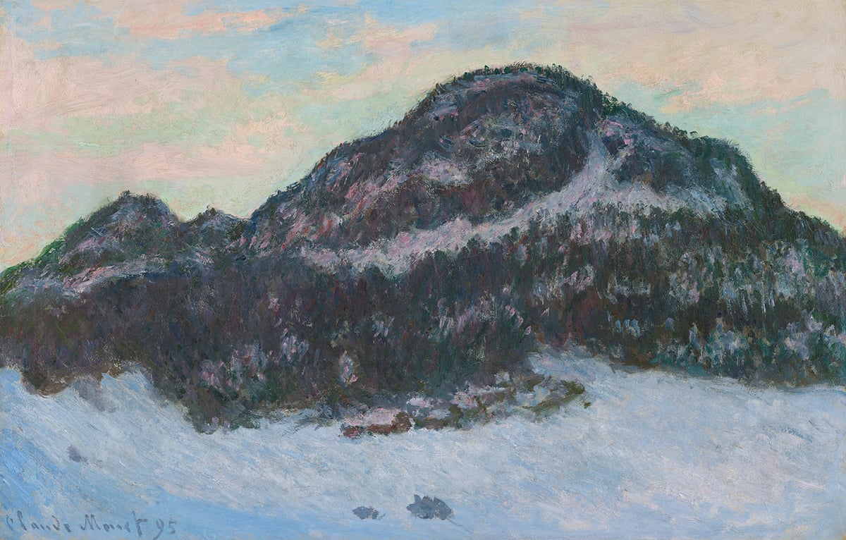 Claude Monet, «Kolsåstoppen», 1895. Fjelltopp om vinteren