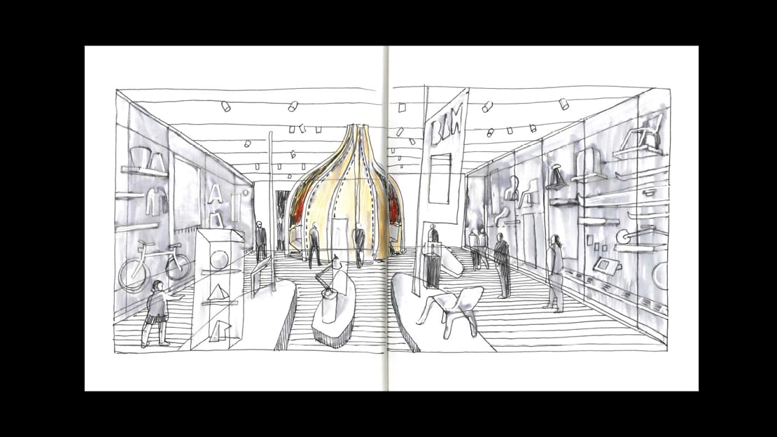 sketch of exhibition design