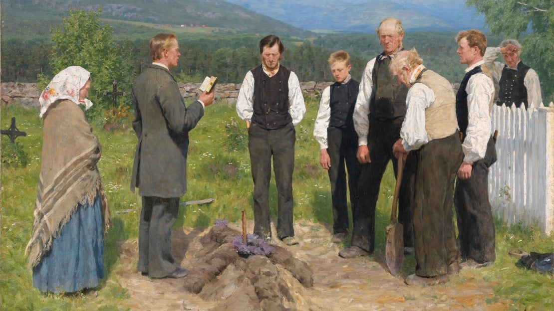 Kunstner: Werenskiold Erik, En bondebegravelse