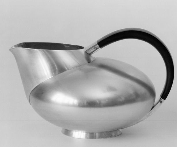 Silver pot for serving hot chocolate