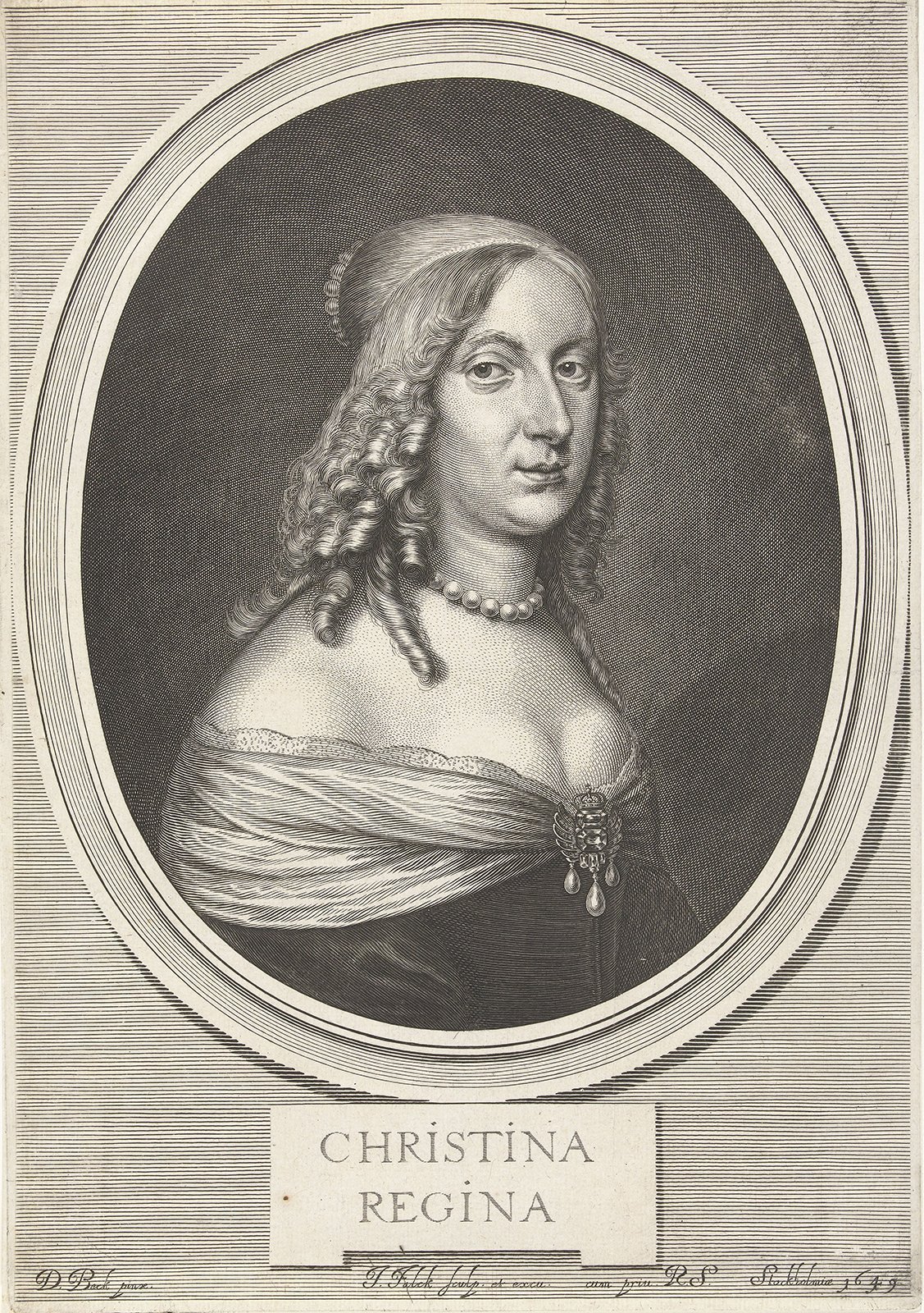Portrait of Kristina of Sweden.