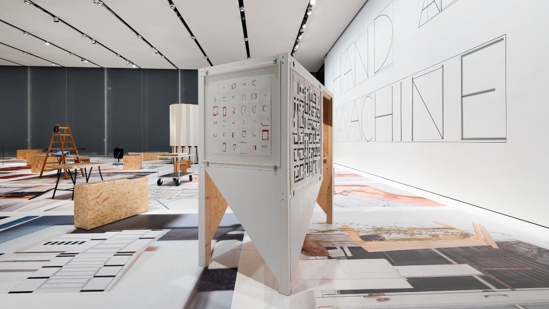 Bilde fra utstillingen «Hånd og maskin. Arkitektoniske tegninger» i Nasjonalmuseet.