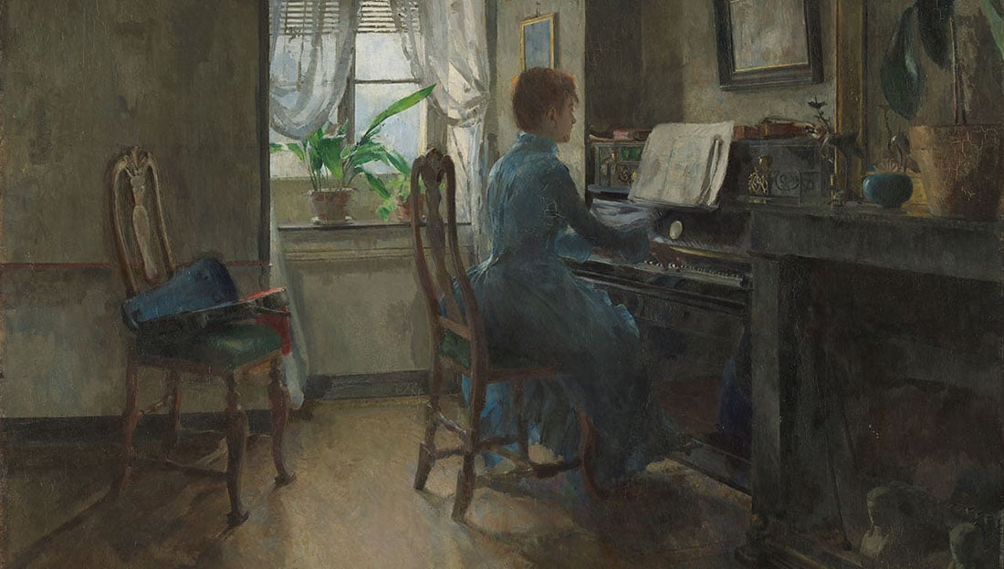 Harriet Backer, «Chez moi» (utsnitt), 1887.