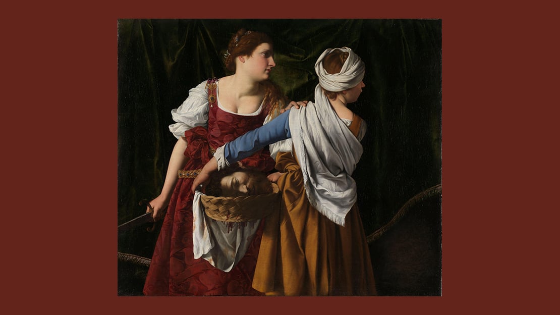«Judit og tjenestekvinnen med Holofernes' hode» av Orazio Gentileschi og Artemisia Gentileschi (assistent), ca. 1608.