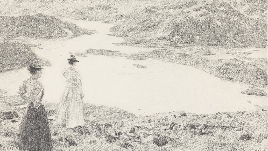 Erik Werenskiold, «På fjellet» (utsnitt), antagelig 1893