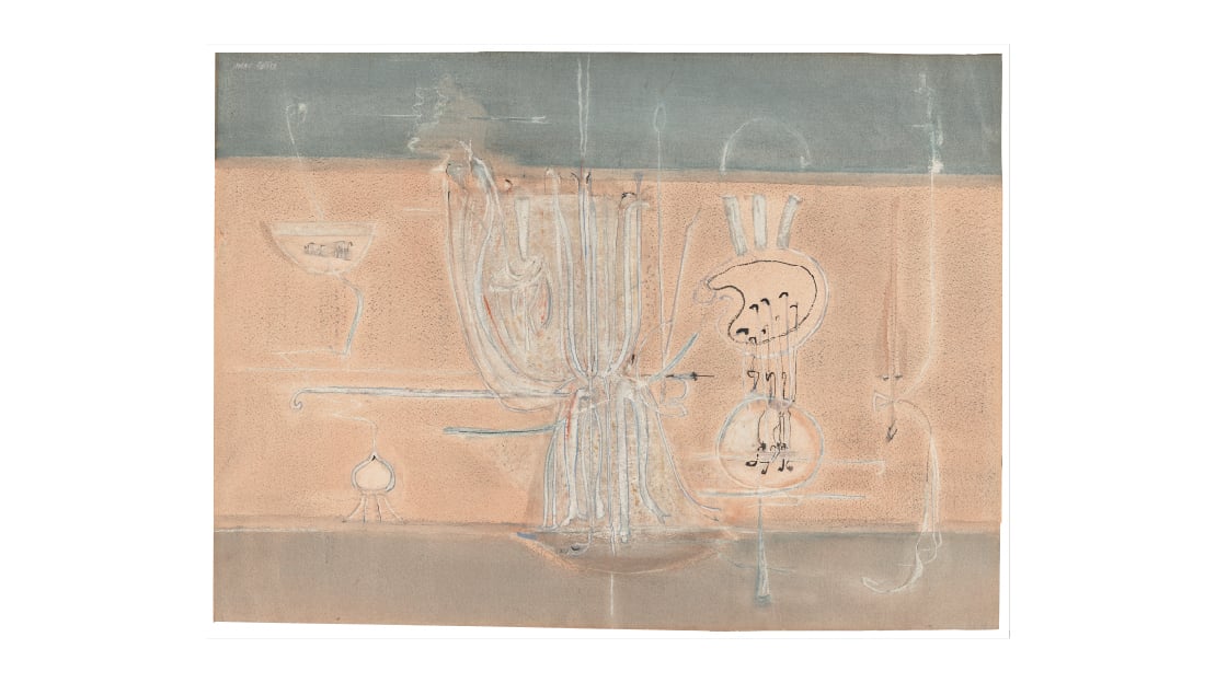 Fotografi av surrealistisk undervannsaktig landskap av Rothko i blå og beige fargetoner 