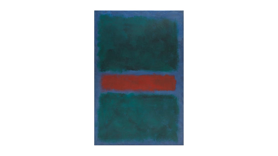 Mark Rothko, Uten tittel, 1968, akryl på akvarellpapir montert på lin, privat samling, New York. Maleri av Rothko i grønnlige farger