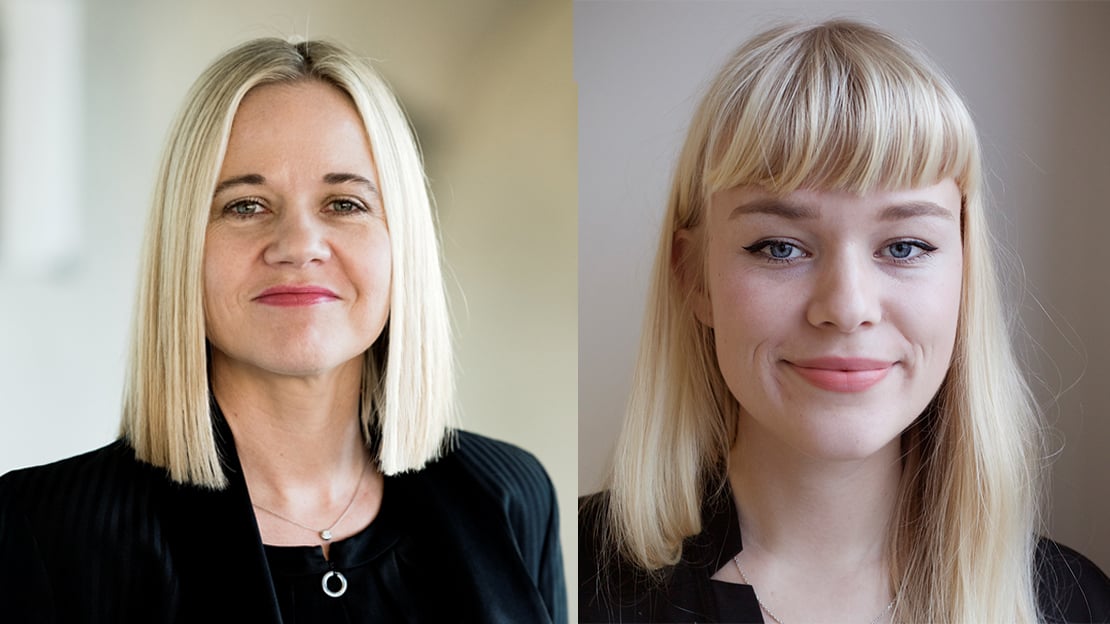 Inngår samarbeid. T.v: Nasjonalmuseets direktør Karin Hindsbo, t.h: Daglig leder i Balansekunst Siri Haugan Holden