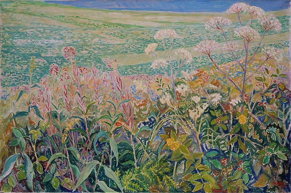 Hugo Lous Mohr, «Sommer», 1956. Sommereng med blomster