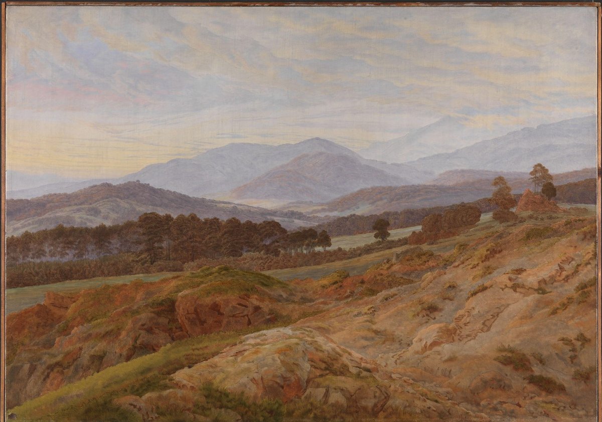 Caspar David Friedrich, «Landskap i Riesengebirge», 1835 Landskapsmaleri av den tyske kunstneren Caspar David Friedrich