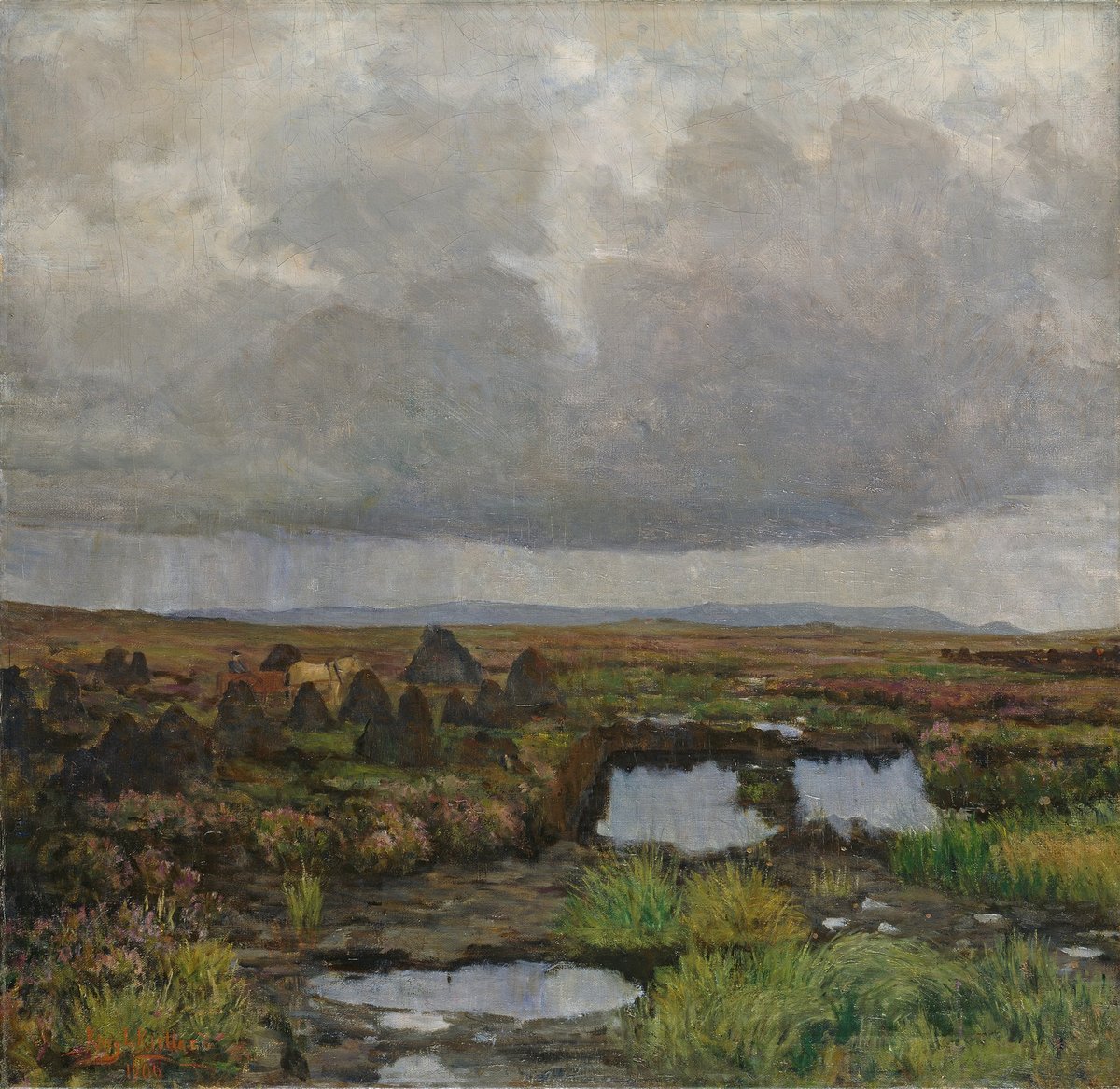 Kitty Kielland, «Torvmyr, Jæren», 1900. Maleri av ei torvmyr