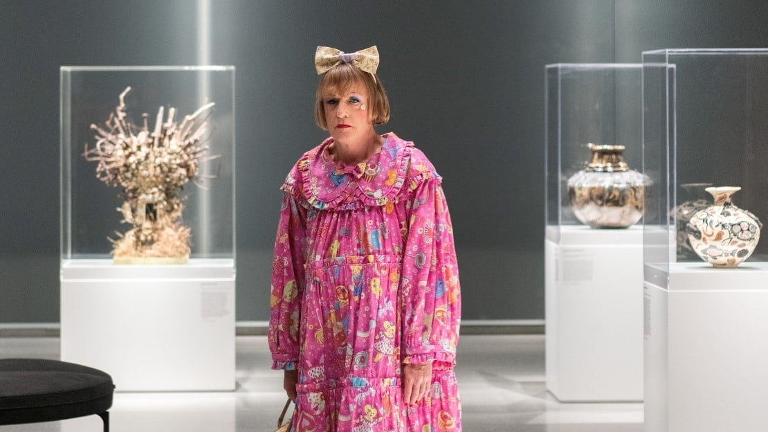 Grayson Perry in the exhibition "Fitting In and Standing Out" at the National Museum