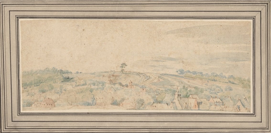 Jan Brueghel den eldre, «Landskap med landsby», 1610.