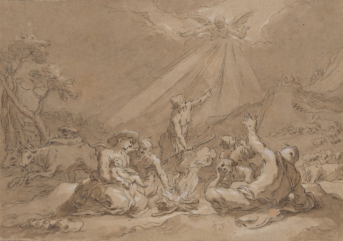 Abraham Bloemaert, «Englene forkynner Kristus fødsel», tidlig 1600-tall.