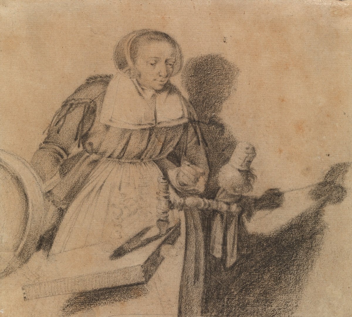 Geertruydt Roghman, «Kvinne som spinner», midten av 1600-tallet.