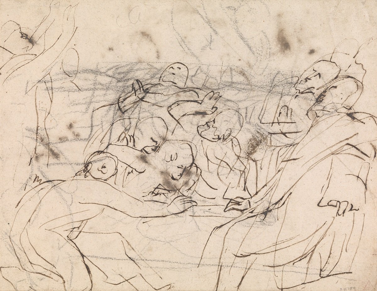 Peter Paul Rubens, «apostlene ved Marias grav» (verso), tidlig 1600-tall.