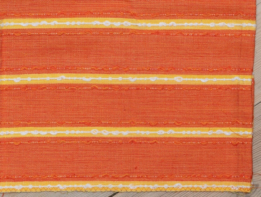 curtain. orange with stripes