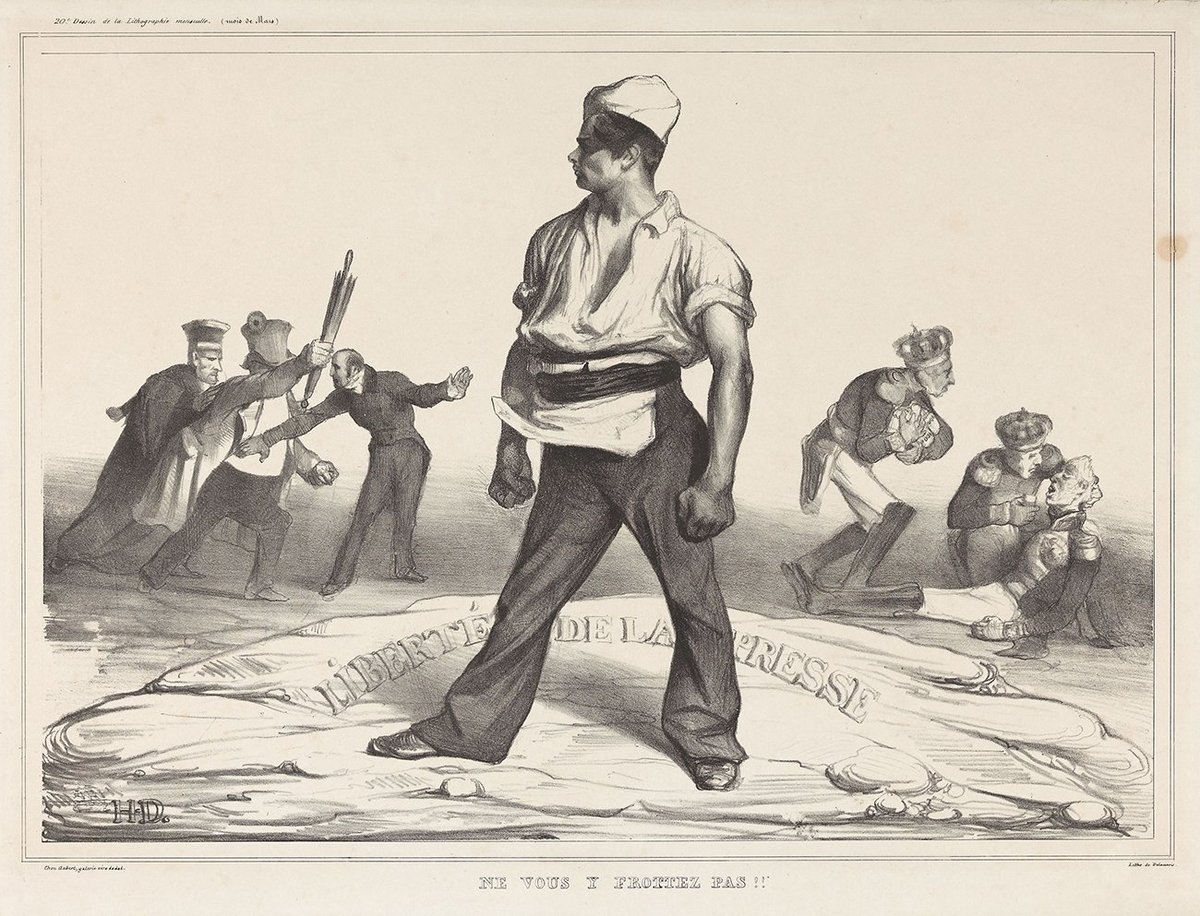 Honoré Daumier, «Kom ikke her og forsøk dere!!», 1834 Avistegning