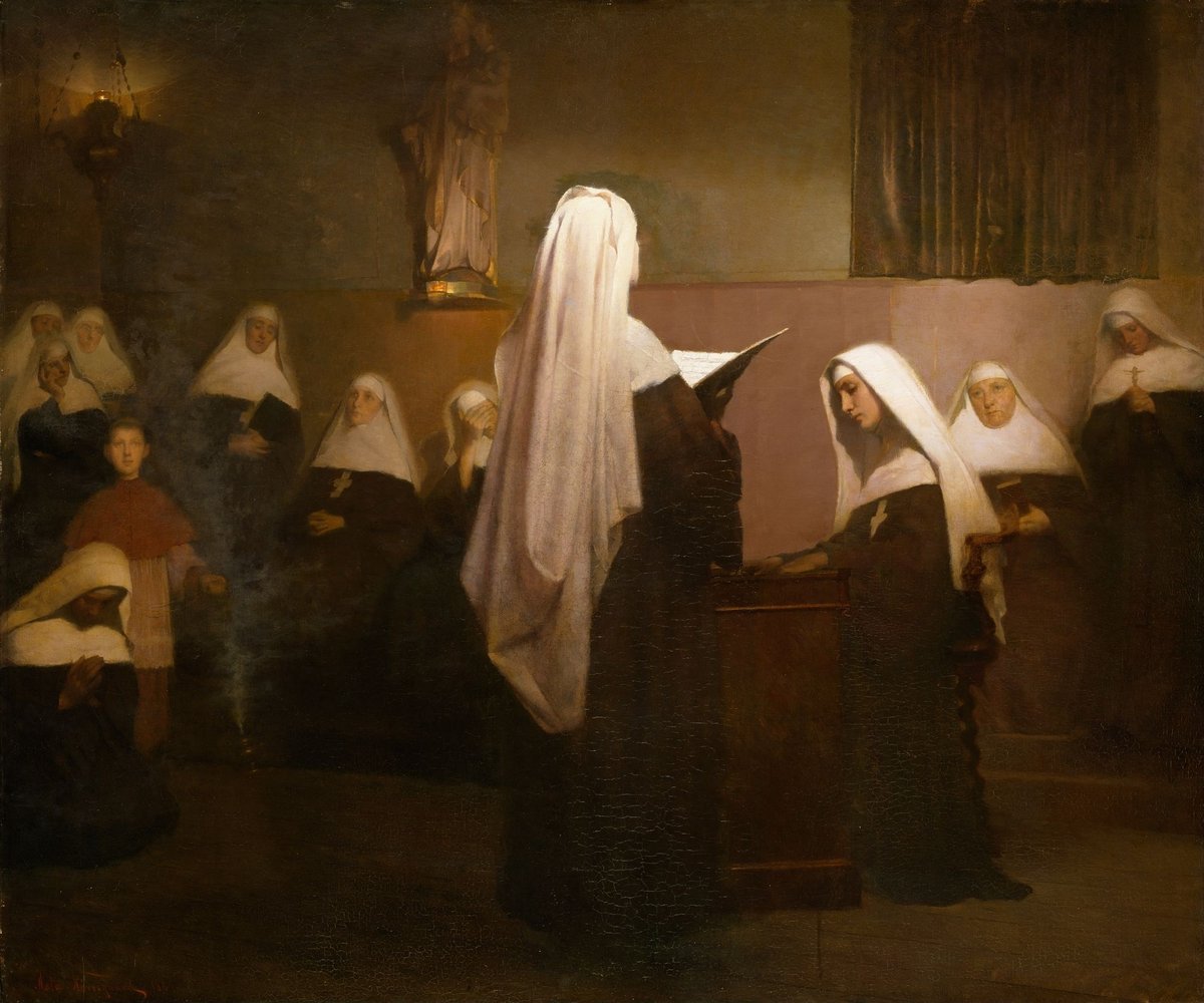 Asta Nørregaard, «Julenattsmesse i et fransk kloster», 1889.
