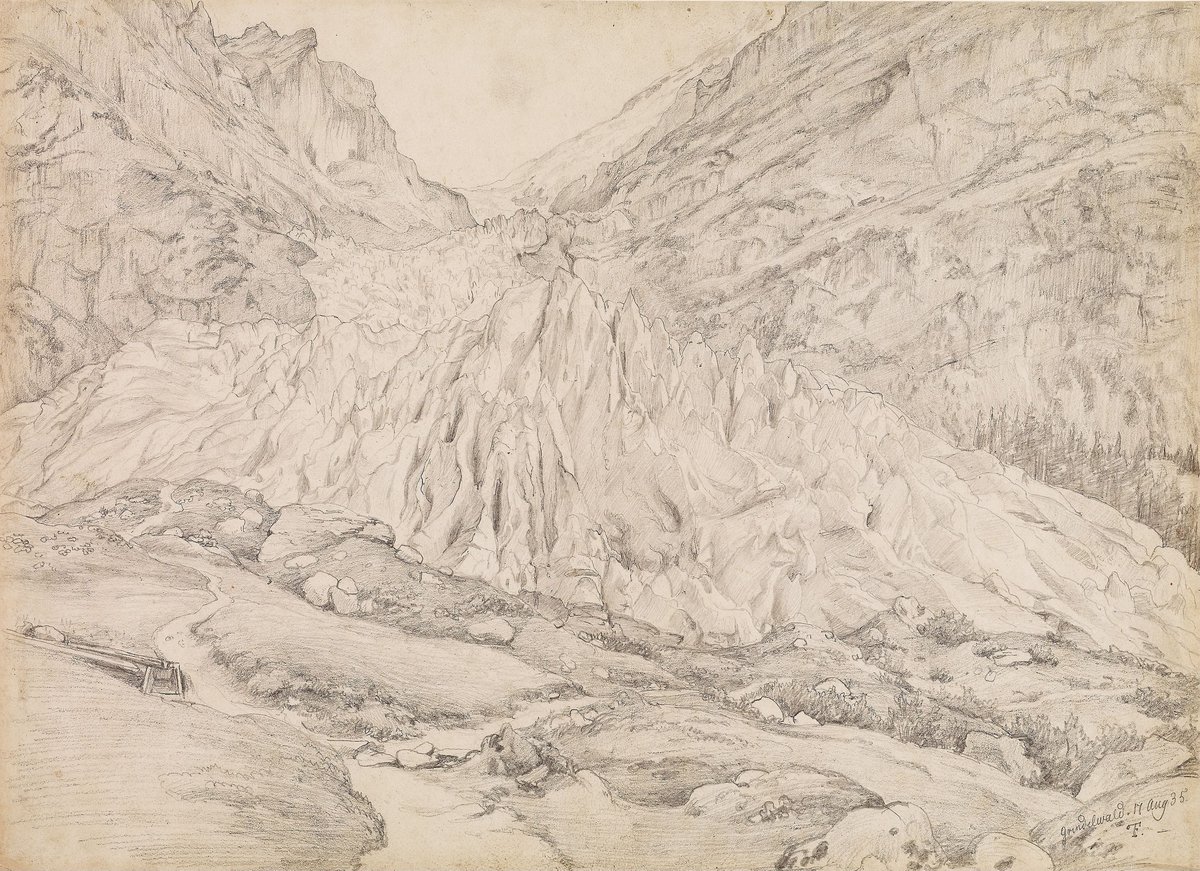Tegning av massive fjellandskap