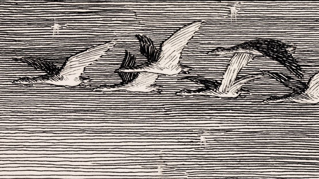 Erik Werenskiold, Preliminary sketch for illustration for Jonas Lie, “The Family at Gilje” (detail), København, 1903-1904