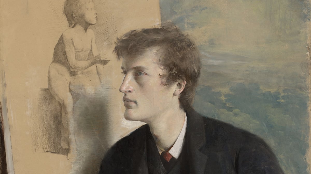 Asta Nørregaard, «Portrett av Edvard Munch» (utsnitt), 1885.