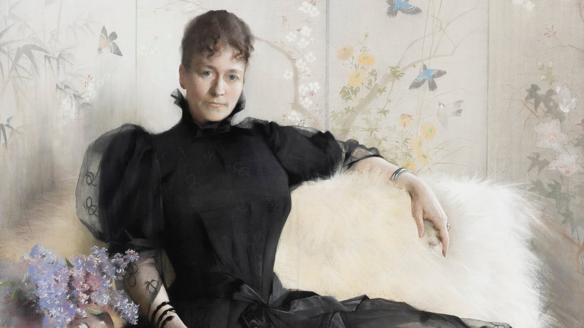 Asta Nørregaard, "Portrait of Elisabeth Fearnley" (cropped), 1892.