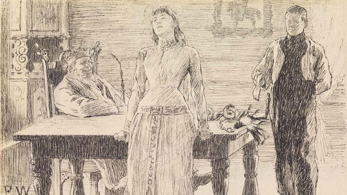 Erik Werenskiold, "Prinsessen som ingen kunne målbinde" (detail), 1884