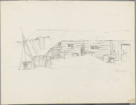 Johan Fredrik Eckersberg, «Tømmerhus», midten av 1800-talet.