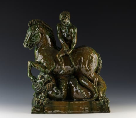 Sigri Welhaven, «St. Georg og dragen», ca. 1920 Welhaven, Sigri, Statuett, St. Georg og dragen