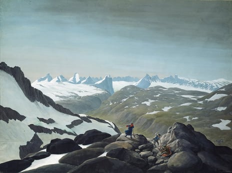 Menn i massivt fjellandskap