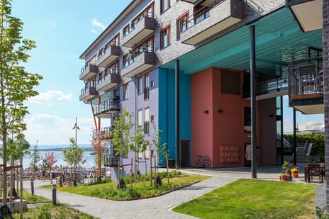 Arkitektkontoret Kari Nissen Brodtkorb AS, Leilegheiter og næringslokale, Sørenga, Oslo, oppført i 2017.