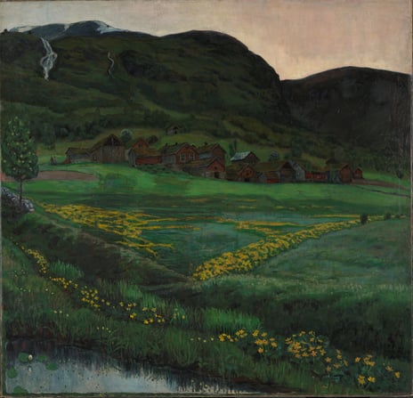 Nikolai Astrup, «Klar juninatt», 1905-08. Sparebankstiftelsen DNB og KODE kunstmuseer og komponisthjem.