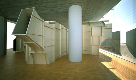 Atelier Oslo AS: Kroppsrom, rendering fra digital 3D modell, 2013.