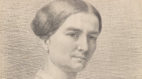 Aasta Hansteen, «Selvportrett» (utsnitt), 1869 Viser en kvinne med oppsatt hår.