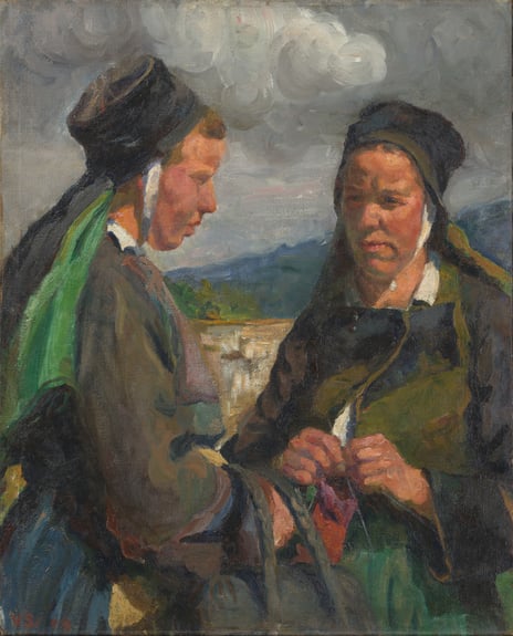 Valborg Salvesen, «To kvinner i landskap», 1899/1909.