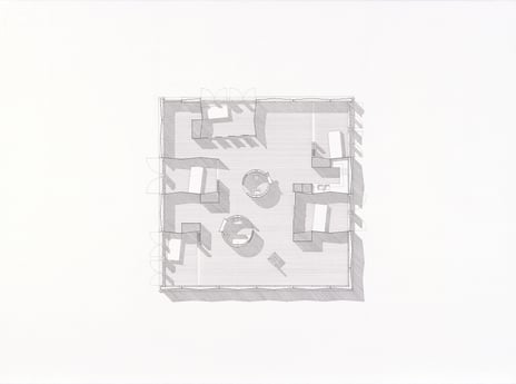Beate Hølmebakk, «Hus for en husmor», 1998 Plantegning av hus