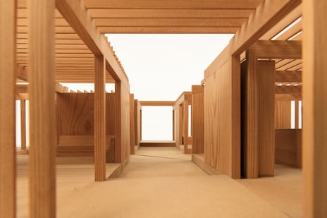 Beate Hølmebakk, modell av «Hus for en ung kvinne», 1995. arkitekturmodell