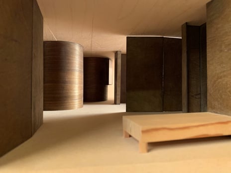 Beate Hølmebakk, modell av «Hus for en husmor», 1998. arkitekturmodell