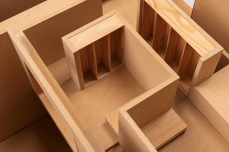 Beate Hølmebakk, modell av «Hus for en mor og et barn», 1996 arkitekturmodell