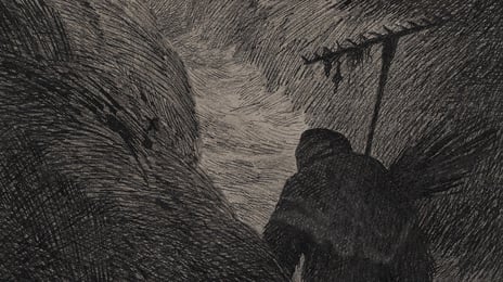 tegning av en luskende skapning med rive