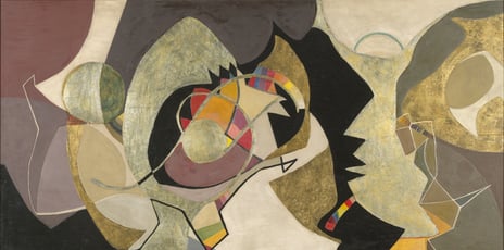 Første del av et triptyk laget til Farris Bad hotellbar. Anna-Eva Bergman, «Komposisjon», 1951. © Bergman, Anna-Eva/BONO