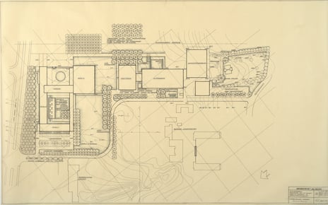 Landskapsarkitekt Steine Sverre K., Plantering ved HF-bygget, idretts- velferds- og administrasjonsbygget på Blindern, 1962
