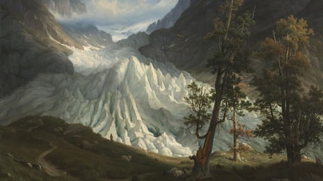 Thomas Fearnley, “The Grindelwald Glacier” (detail), 1838.