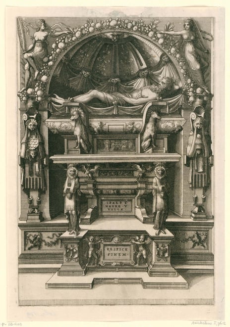 Cornelis Floris, Wall tomb design, 1557. Wall tomb