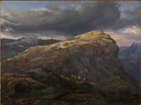J. C. Dahl, Stugunøset på Filefjell, 1851.