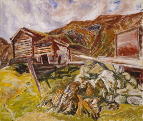 Svak kunst: Henrik Sørensen, Fra Krøkje i Lom, 1933.
